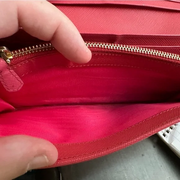 Prada Pink Saffiano Bow Continental Wallet - Picture 9 of 13